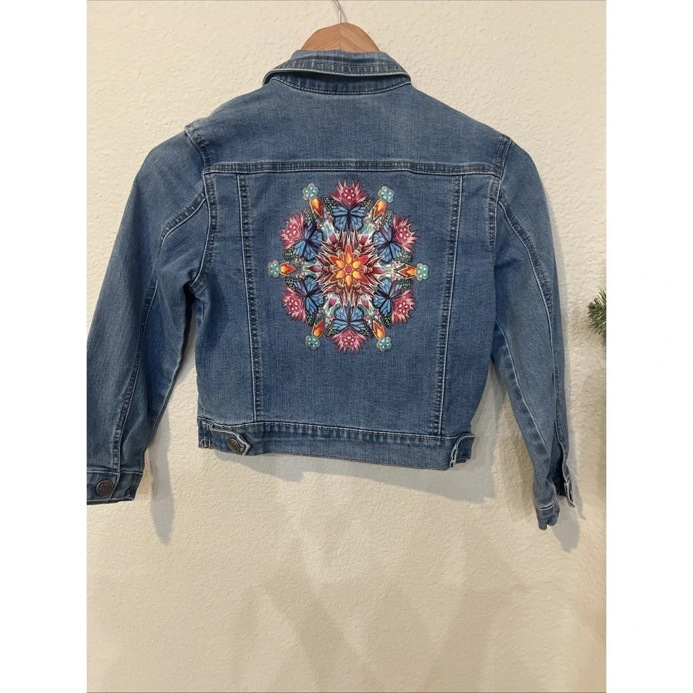 Disney's Encanto Girls DENIM BLUE Jean Jacket Design on Back 7/8 MEDIUM
